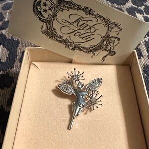 Kirks Folly Silver Sparkle Fairy Pin-New
